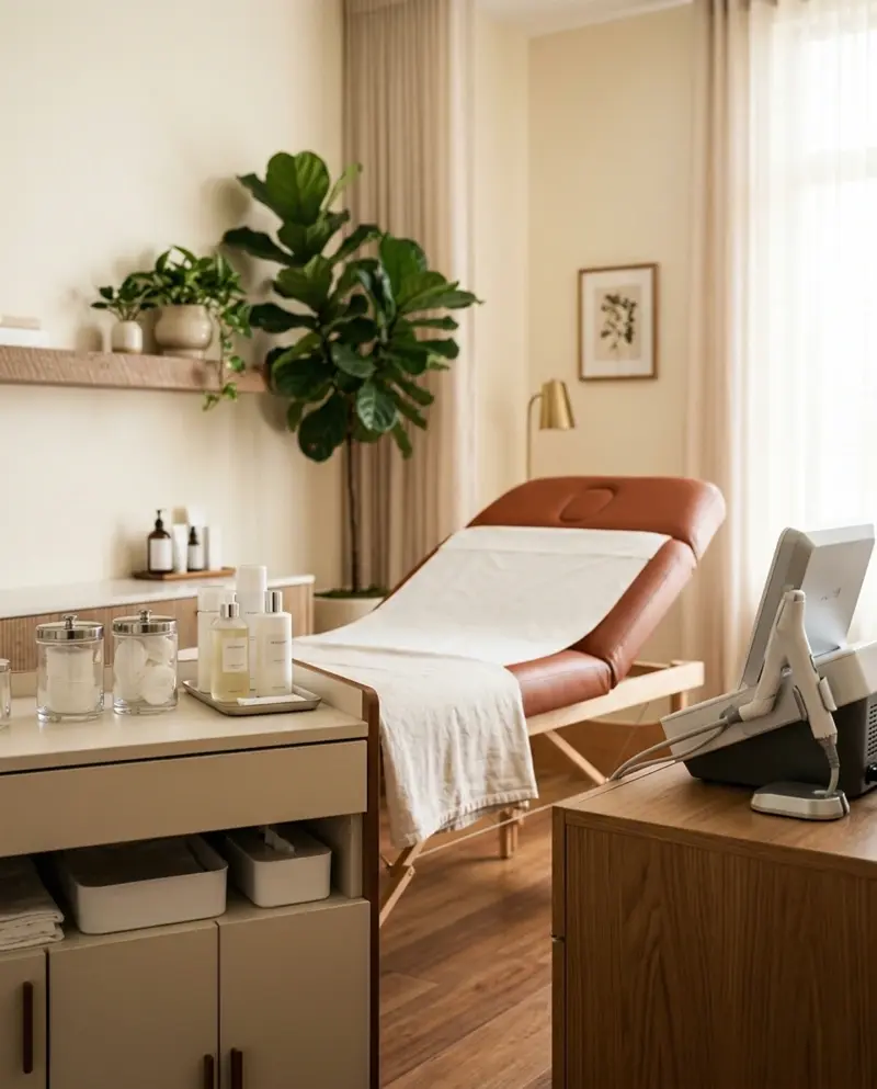 Boutique medical aesthetics studio setting
